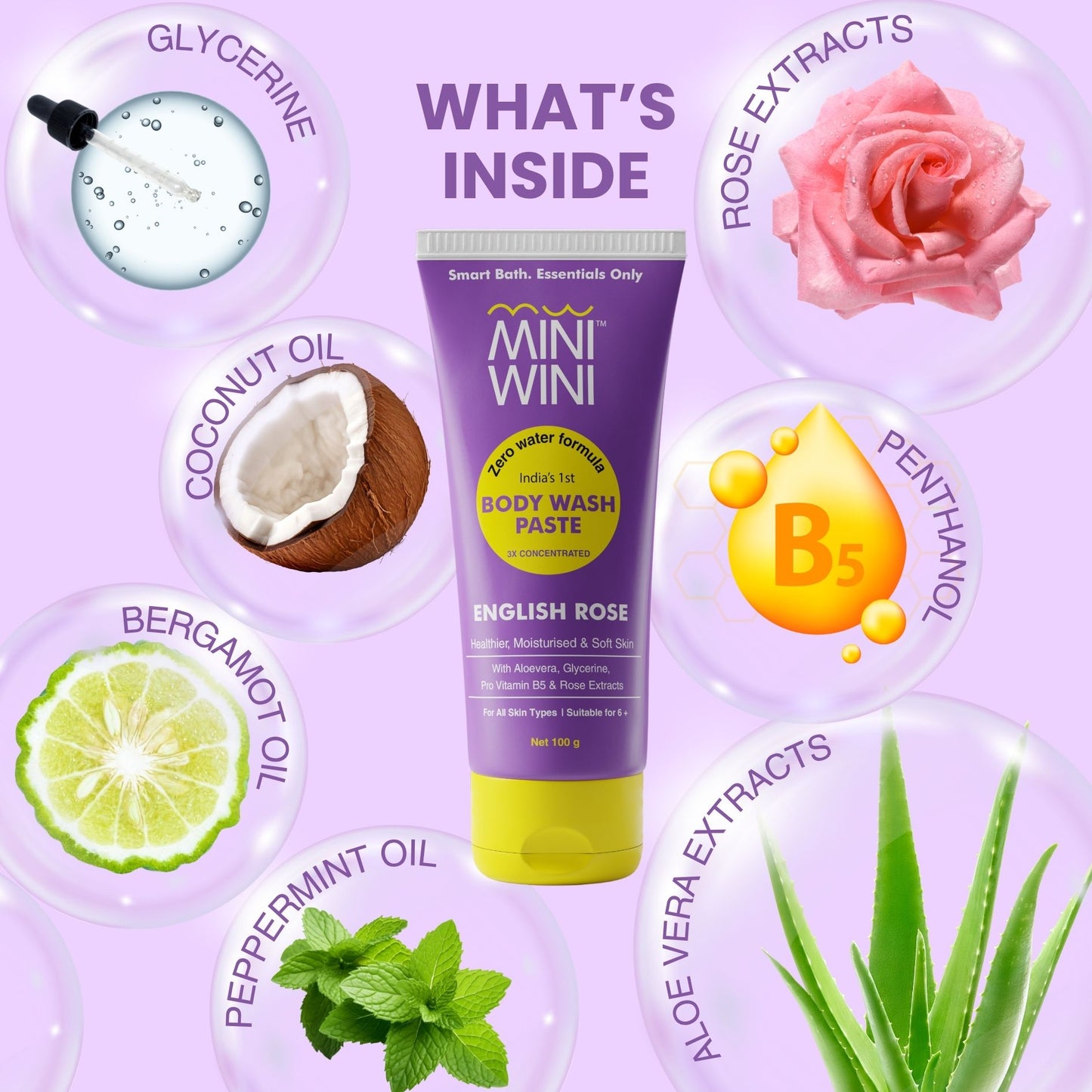 MiniWini Body Wash Paste English Rose
