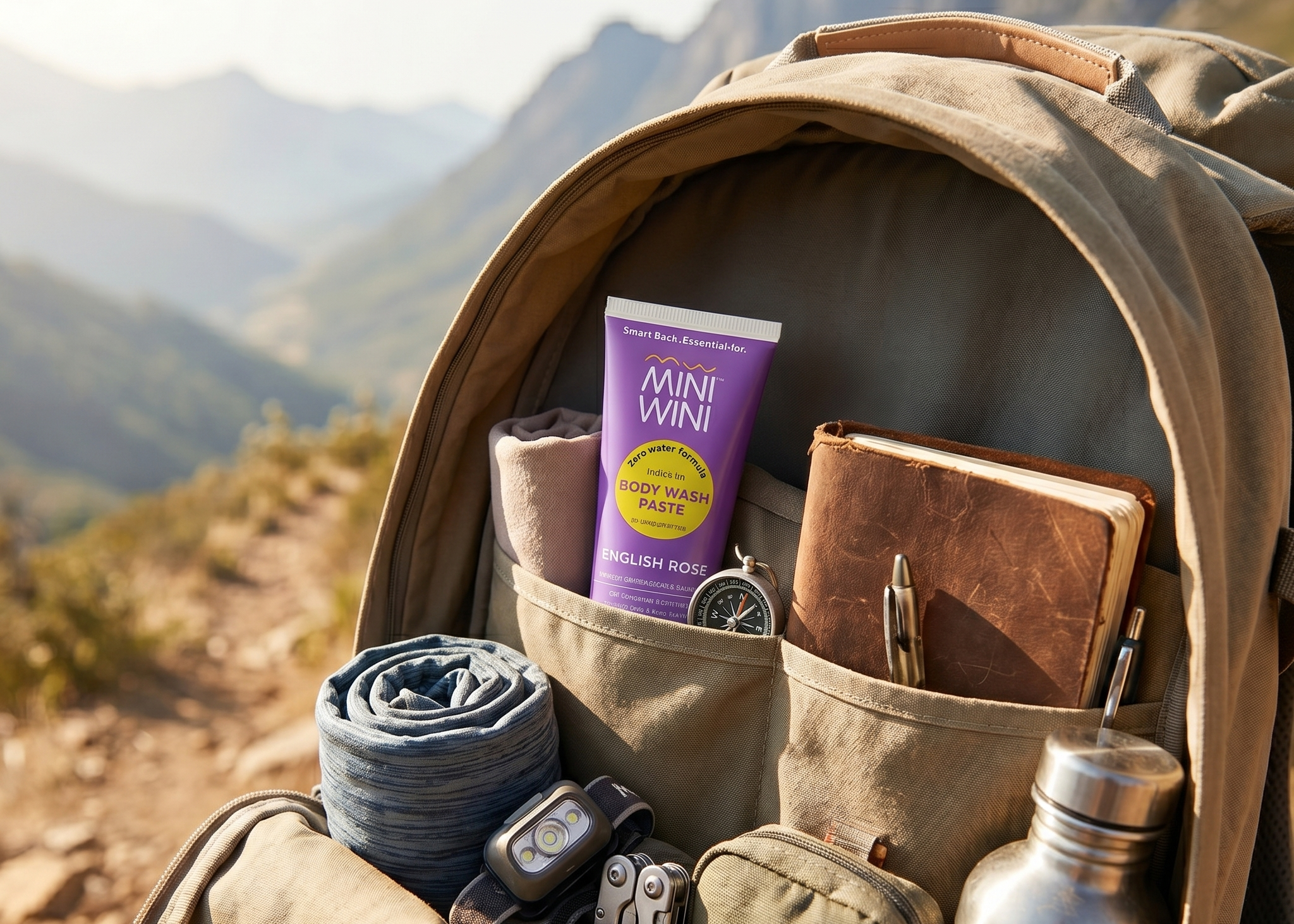 A trekking backapck with essentials